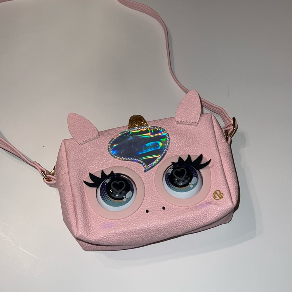 Purse Pets, Glamicorn Unicorn Interactive Pet Toy & Crossbody Kids Purse